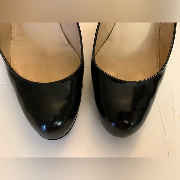 Christian Louboutin Simple Pumps Black Patent Leather Heels Size 37 1/2 or 7.5 - Picture 5 of 15
